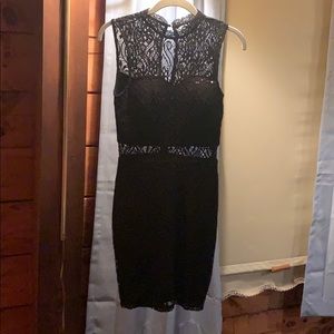 Lace black formal tight mini dress